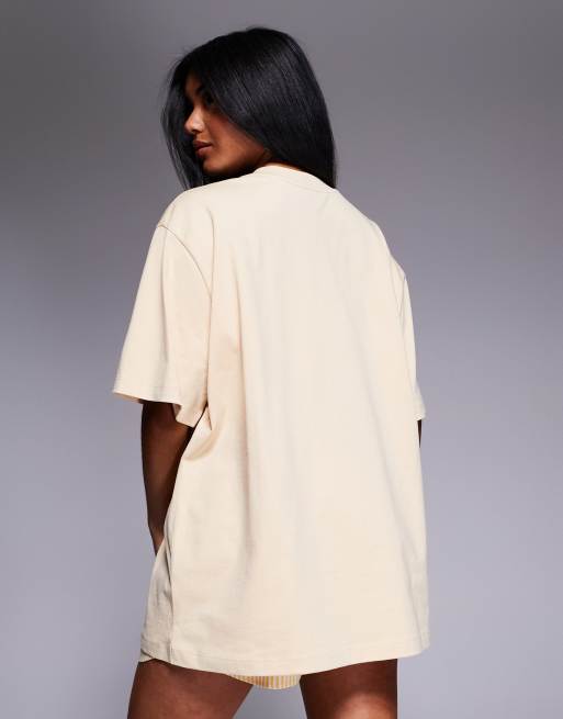 Weekend Collective – Ljusgul t-shirt i oversize med skriftlogga, 3 av 4