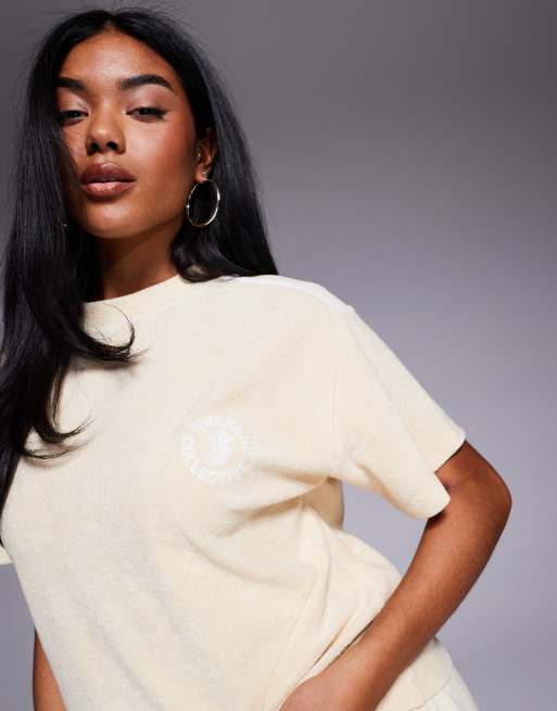 Weekend Collective – Maślany T-shirt z materiału frotté, część zestawu, 4 z 4