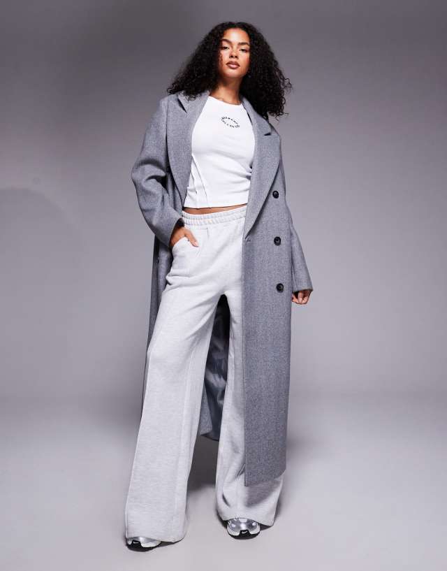 Weekend Collective maxi coat in gray wool look | ASOS
