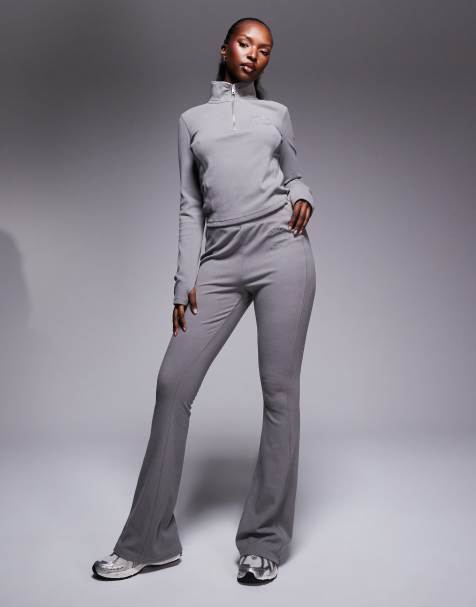 Weekend Collective micro fleece jogger co-ord in grey - view 1