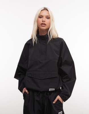 Weekend Collective nylon funnel neck windbreaker in black - part of a set