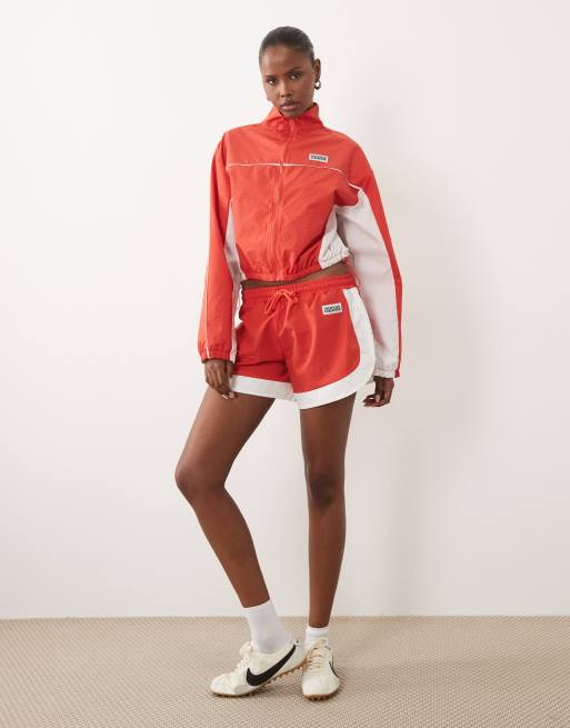 Weekend Collective nylon track jacket in red and cream - part of a set, 2 of 4