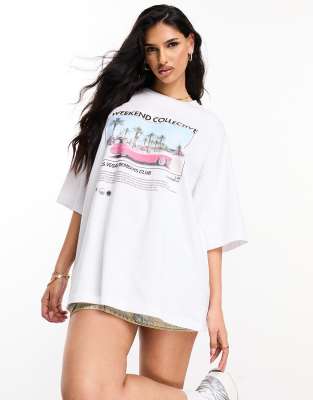 Weekend Collective - Oversize-T-Shirt mit „Las Vegas"-Print-Bunt