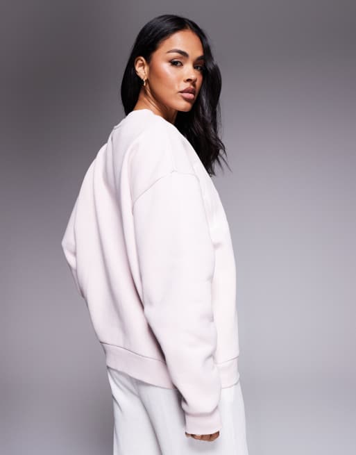 Weekend Collective oversized sweatshirt with stacked logo in dusky pink