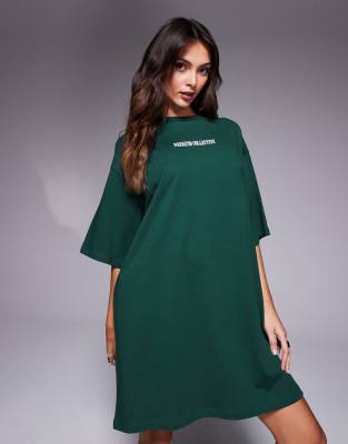 Asos Weekend Collective Weekend Collective Oversized T-shirt Dress In Navy