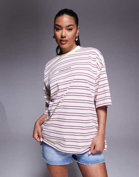 Weekend Collective oversized t-shirt in yellow stripe - view 1