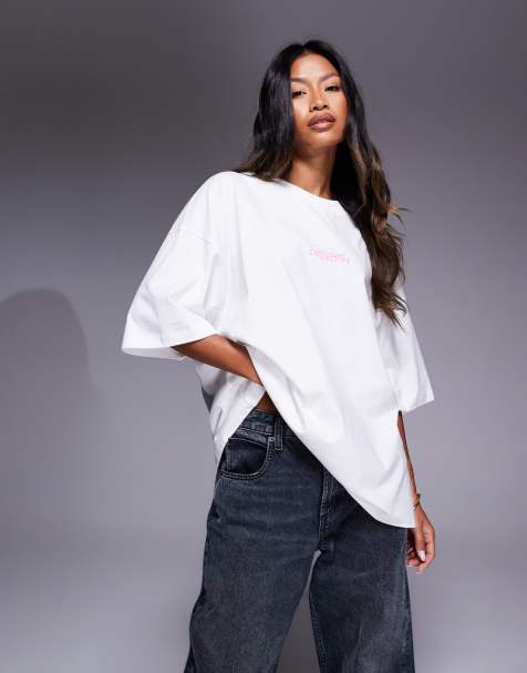 Weekend Collective - Oversized T-shirt met wellness reisprint in kokosmelk - view 1