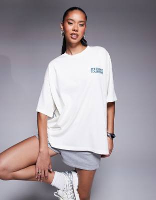 Asos Weekend Collective Weekend Collective Oversized T-shirt With Blue Cherry Graphic