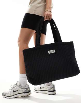 ASOS WEEKEND COLLECTIVE Weekend Collective padded quilted tote bag in black