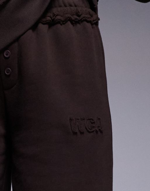 Weekend Collective - Pantalon de jogging épais d'ensemble à motif Ski Club - Chocolat, 5 de 5