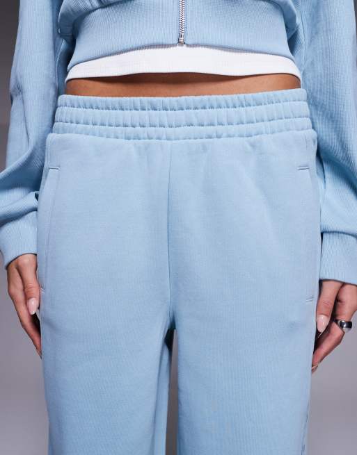 Weekend Collective - Pantalon de jogging large et épais d'ensemble avec empiècements nervurés - Bleu cendré, 5 de 5