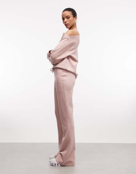 Weekend Collective - Pantalon évasé d'ensemble en maille interlock - Vieux rose - view 1