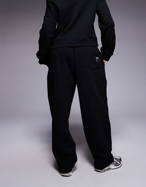 Weekend Collective - Pantaloni a cilindro neri con cuciture in coordinato, 3 di 5