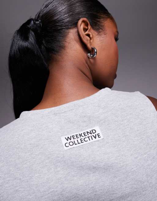 Weekend Collective ribbed vest in heather gray - part of a set, 3 of 4