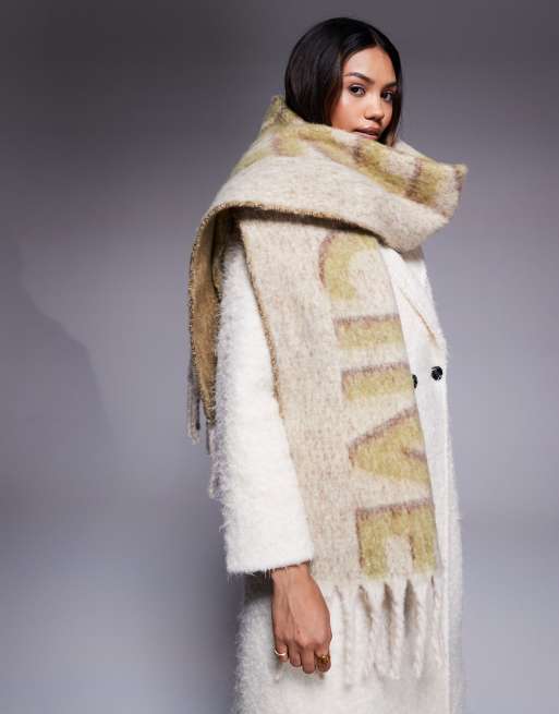 Weekend Collective – Schal mit Jacquard-Design in Grüntönen