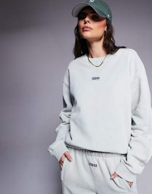 Shop Asos Weekend Collective Weekend Collective Seamed Sweatshirt In Green
