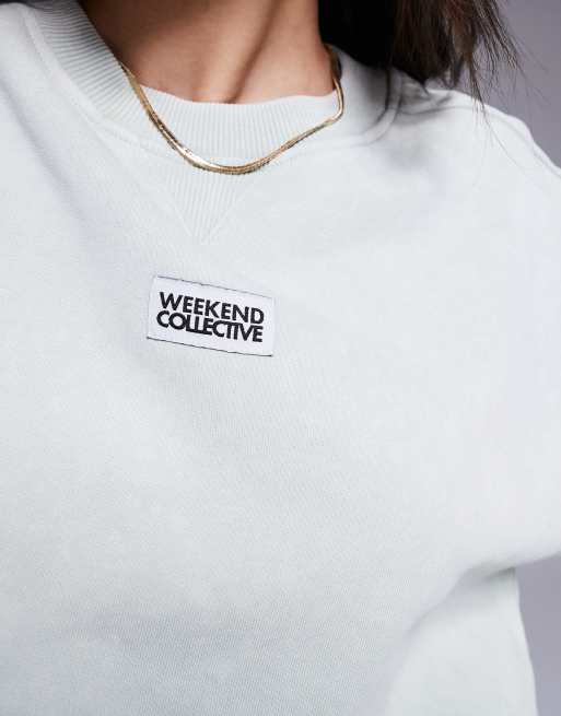 Weekend Collective seamed sweatshirt in washed sage green - part of a set, 3 of 4