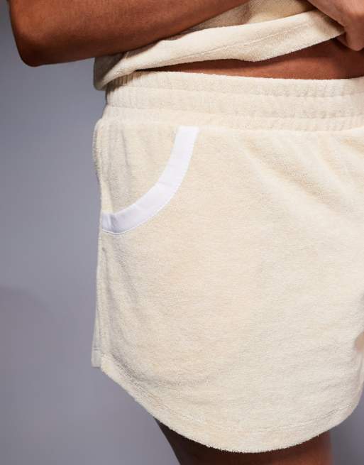 Weekend Collective - Short van badstof in lichtgeel, deel van co-ord set, 4 van 5