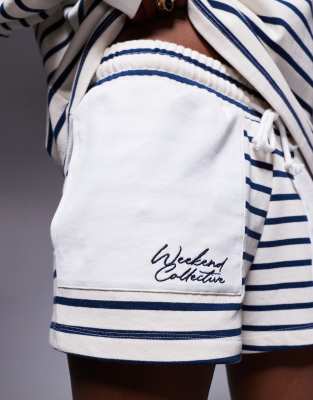 Asos Weekend Collective Weekend Collective Shorts In Multi