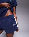 [ASOS Weekend Collective] Weekend Collective shorts with towelling in navy (part of a set) S NAVY
