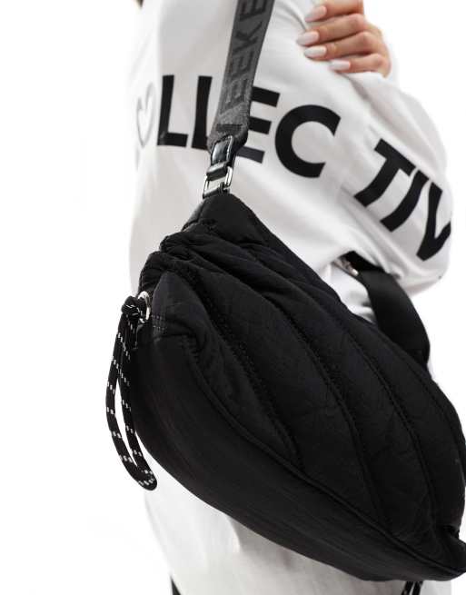 Weekend Collective small quilted bag with toggles in black ASOS