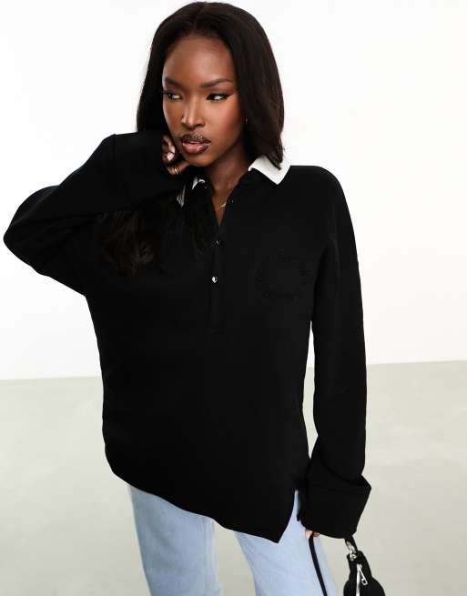 Weekend Collective - Sort rugby-sweatshirt