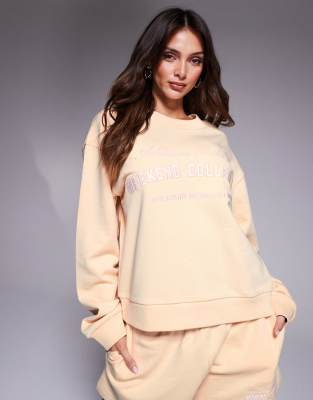 Weekend Collective - Sweatshirt in Buttermilchgelb mit Logo-Stickerei