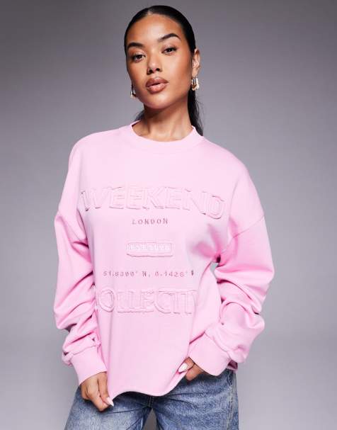 Weekend Collective - Sweatshirt met applicatie in roze - view 1