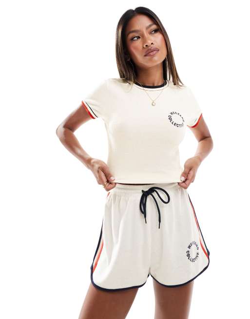  Weekend Collective - T-shirt d'ensemble en tissu-éponge - Blanc