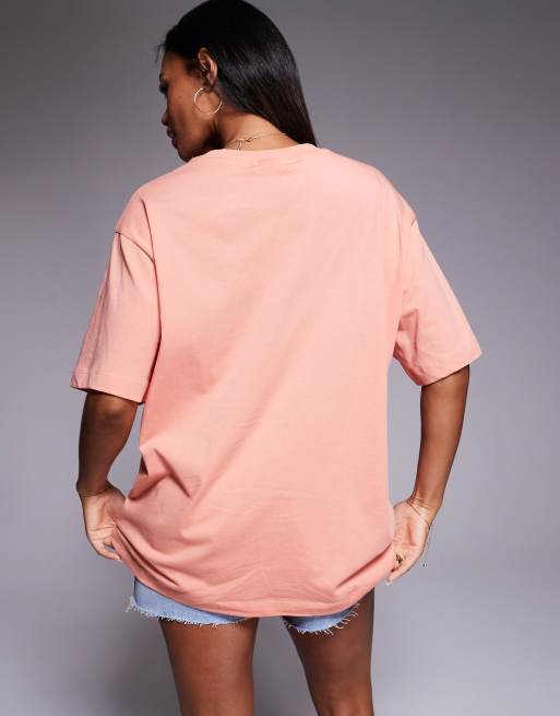 Weekend Collective - T-shirt met ronde print in perzik, 3 van 4