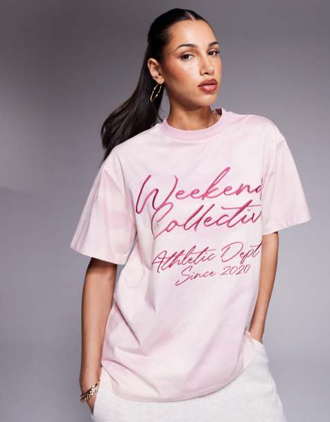 Weekend Collective - T-shirt met tie dye-print in roze - view 1