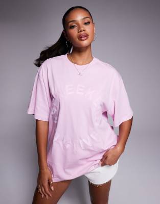 Weekend Collective t-shirt with circle graphic in pink - view 1