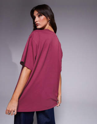 Asos Weekend Collective Weekend Collective T-shirt With Circle Graphic In Purple