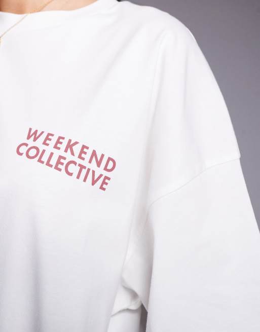 Weekend Collective T-shirt with floral graphic in stone