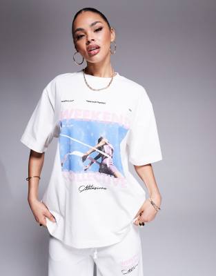 Asos Weekend Collective Weekend Collective T-shirt With Runner Graphic - Part Of A Set-white