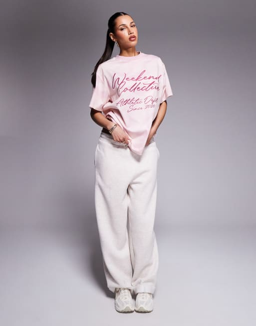 Weekend Collective T-shirt with tie dye print in pink