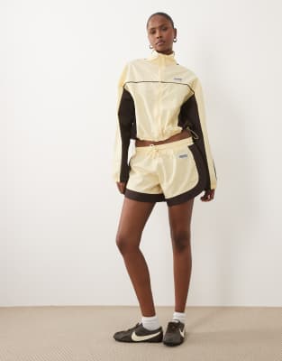 Asos Weekend Collective Weekend Collective Track Runner Shorts In Yellow