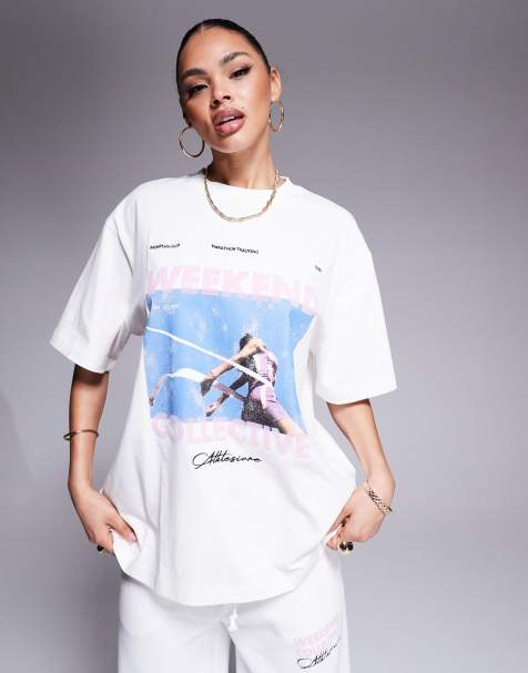 Weekend Collective tshirt co-ord with runner graphic - view 1