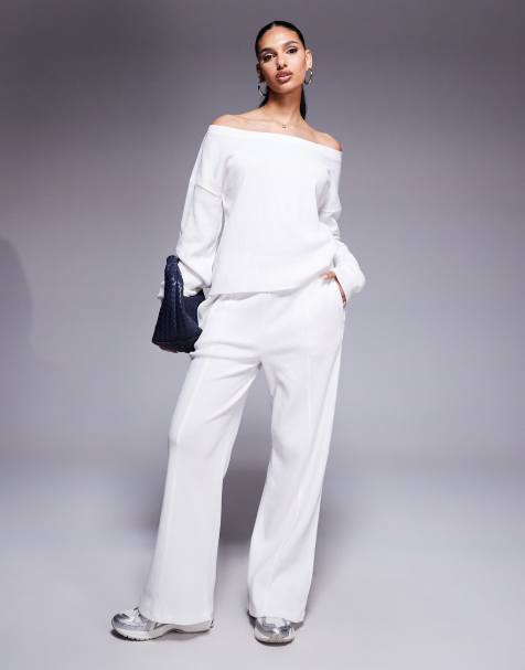 Weekend Collective waffle jogger co-ord in cream - view 1