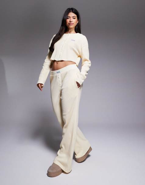 Weekend Collective waffle-knit set with nylon in buttermilk - view 1