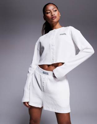 Asos Weekend Collective Weekend Collective Waffle Knit Shorts With Nylon Trim