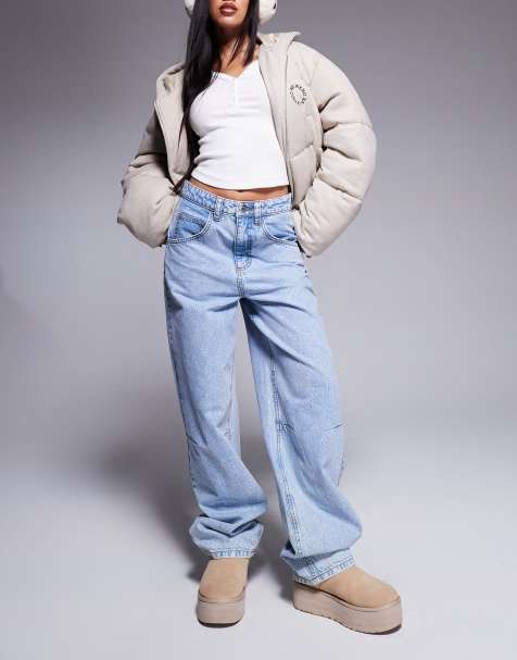Weekend Collective – Weit geschnittene Barrel-Jeans in hellblauer Waschung - view 1