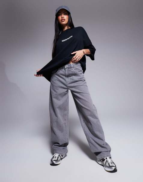 Weekend Collective – Weit geschnittene Barrel-Jeans in verwaschenem Grau - view 1