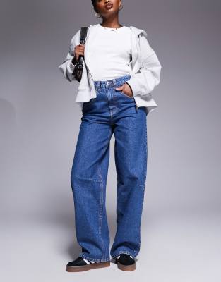 Weekend Collective - Weit geschnittene Jeans in mittelblauer Waschung