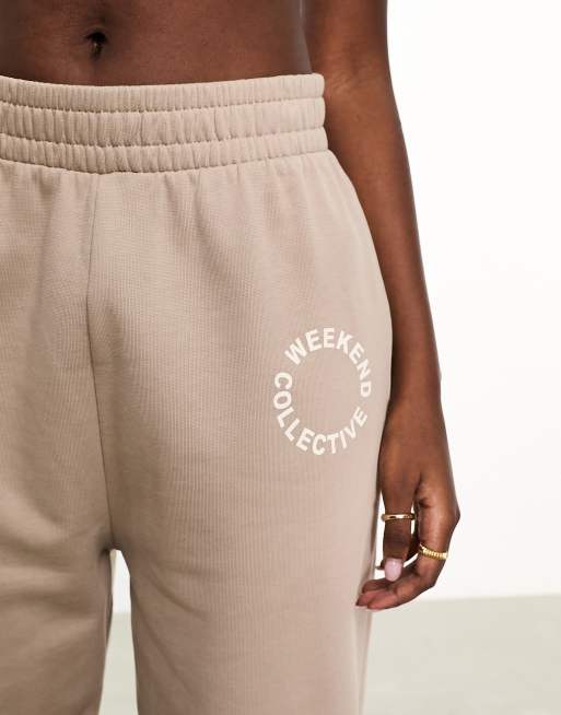 Weekend Collective wide leg trackies in camel (part of a set), 3 of 5