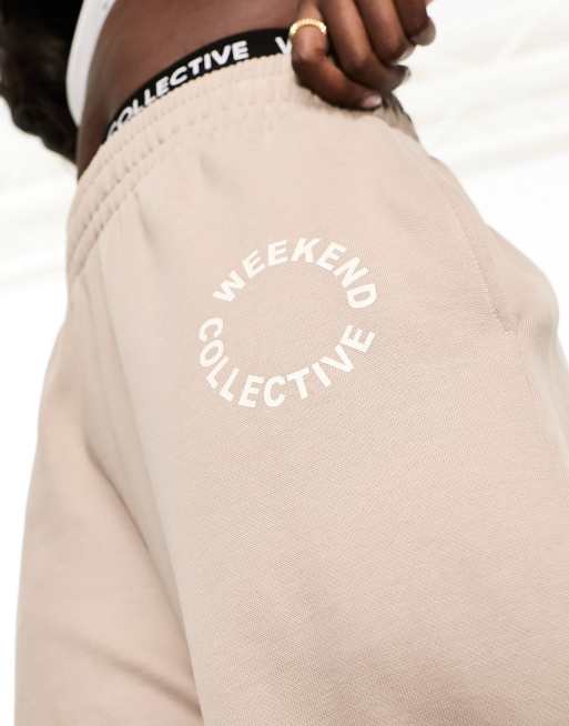 Weekend Collective wide leg trackies in camel (part of a set), 4 of 5