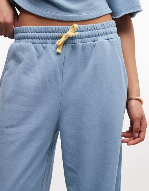 Weekend Collective wide leg trackies in washed blue (part of a set), 4 of 5