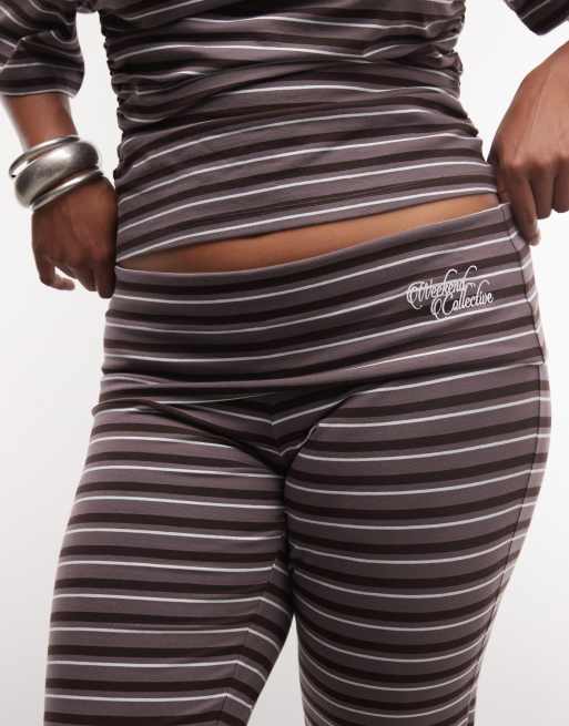 Weekend Colletive Curve fold over pants in striped print - part of a set, 3 of 5