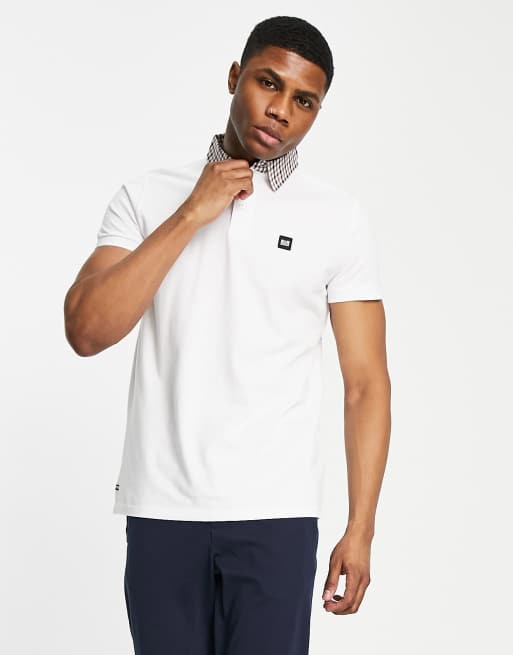 Weekend Offender Chrome check collar polo shirt | ASOS