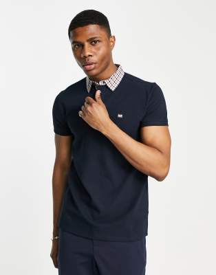 Weekend Offender Chrome check collar polo shirt | ASOS